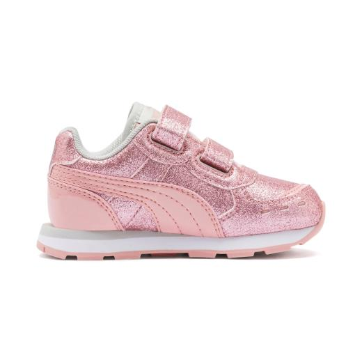 SCARPE PUMA BAMBINA VISTA GLITZ V PS ROSA PINK 369721 05 GLITTER PELLE ORIGINALE